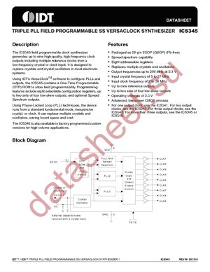 ICS345RIPT datasheet  